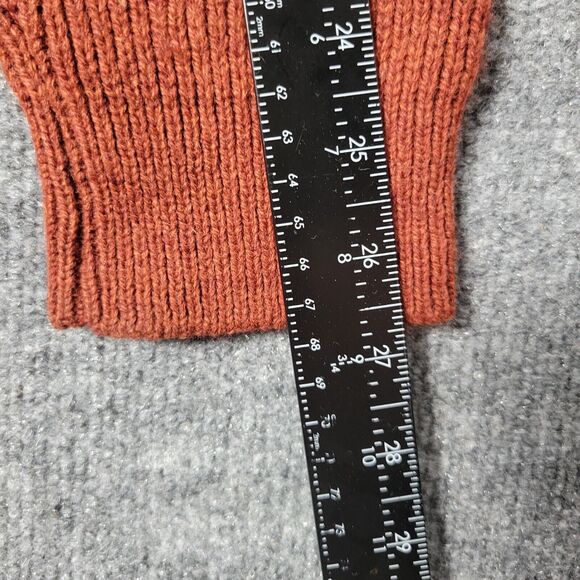 TOSCANO Dark Orange Wool Blend Mock Neck Ribbed Knitted Sweater SIZE XXL - Picture 8 of 11